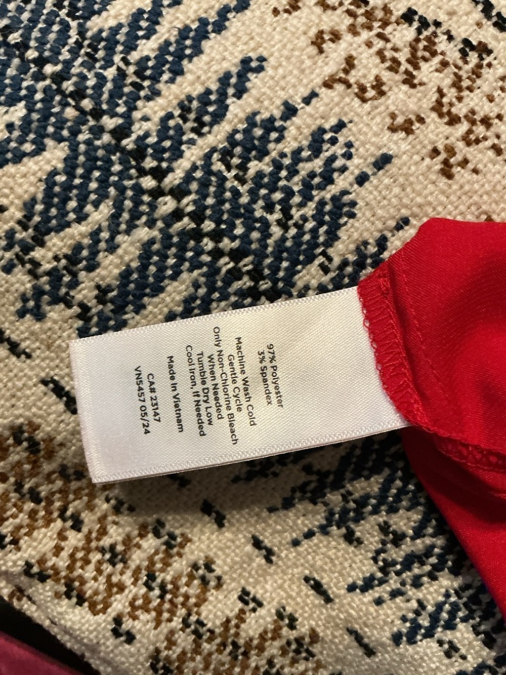 Talbots Red Keyhole Mock-Neck Blouse - Picture 15 of 15